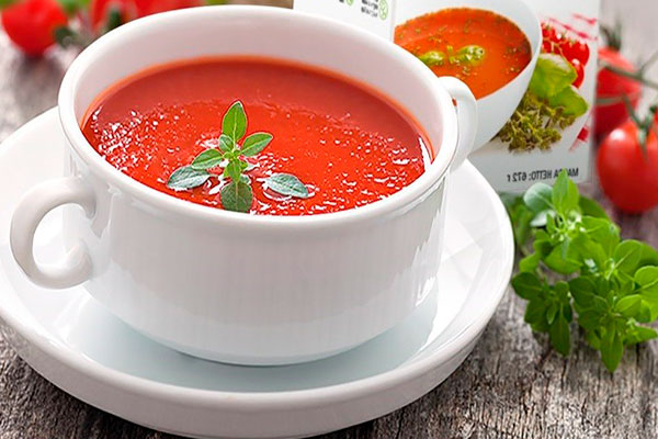 Диетический томатный суп из протертых помидоров гаспачо